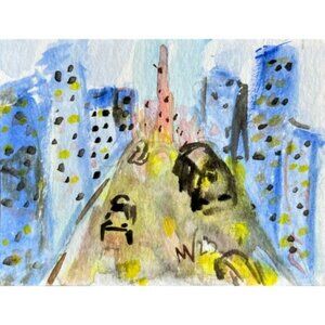 New York City Artwork 3.5"x2.5" Cityscape ATC cards